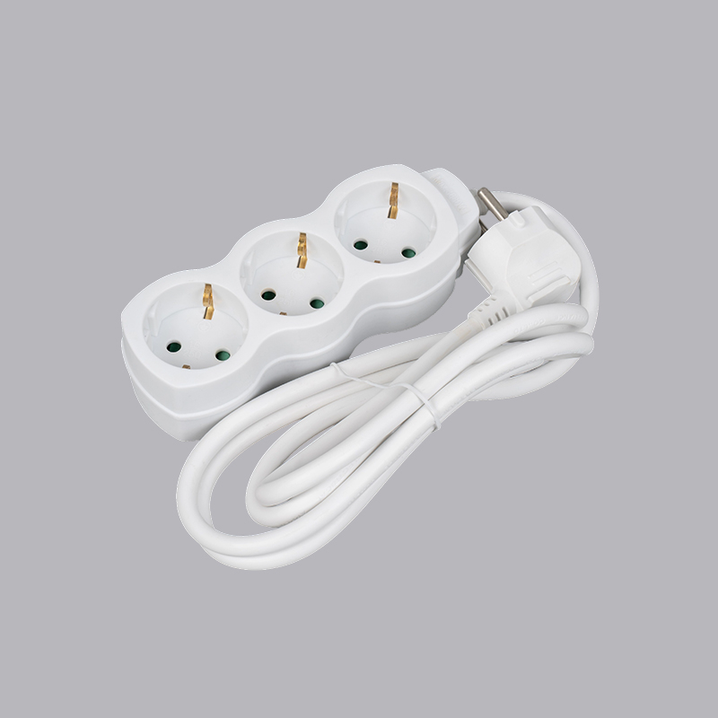 LOG-03 Tysk type kalebassformet 3-veis strømskinne Multi-Socket