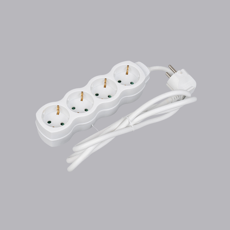 LOG-04 Tysk type kalebassformet 4-veis strømskinne Multi-Socket