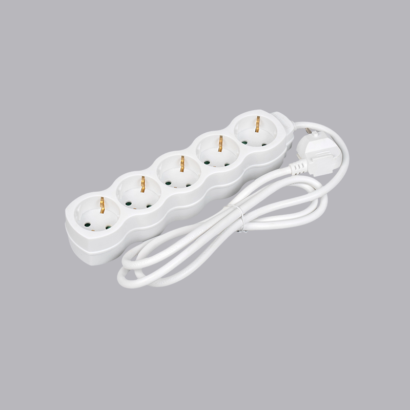 LOG-05 Tysk type kalebassformet 5-veis strømskinne Multi-Socket
