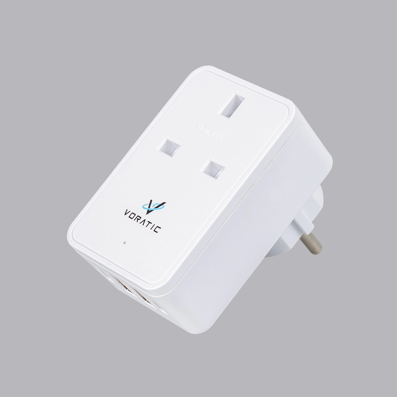 VT-924-DE UK til Tyskland, 1 stikkontakt, 2 USB-porter, 2 typeC-porter adapter