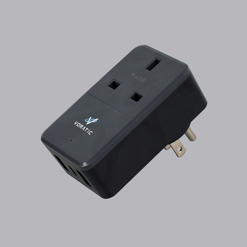 VT-926-US UK til USA, 1 stikkontakt, 2 USB-porter, 1 typeC-portadapter