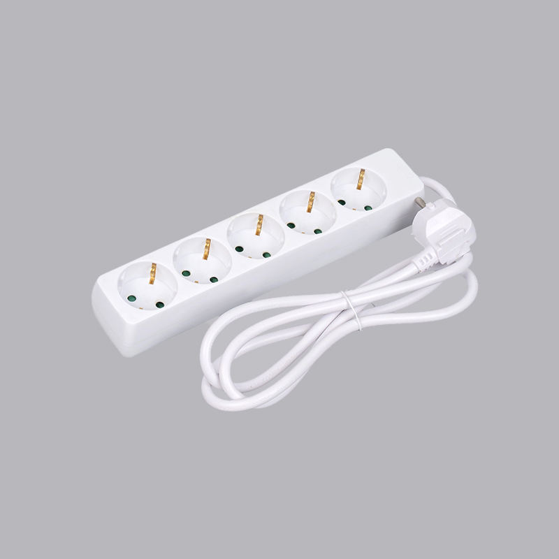 LOB-05 Tysk type rektangulær formet 5-veis strømskinne Multi-Socket