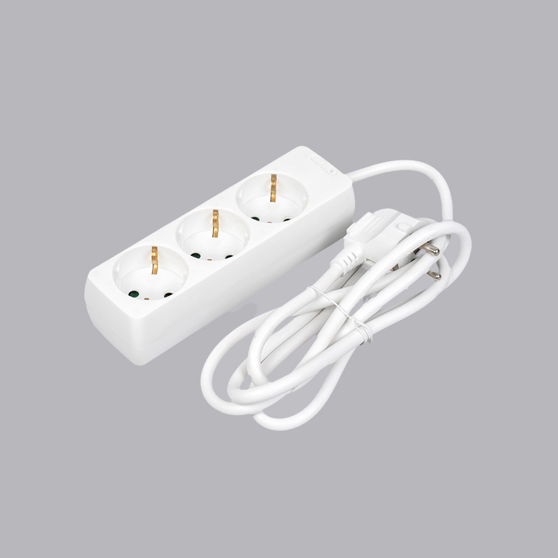 LOB-03 Tysk type rektangulært formet 3-veis strømskinne Multi-Socket